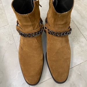 Zara Suede Chain Chelsea Boots